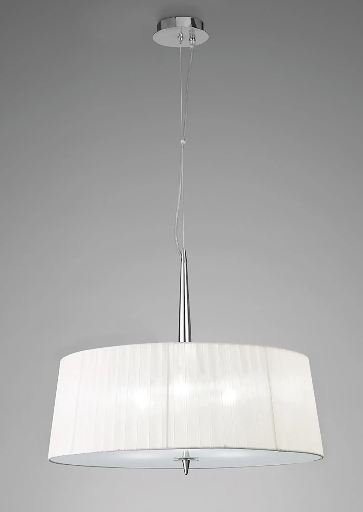 Loewe Polished Chrome-White Ceiling Lights Mantra Single Pendant Loewe Polished Chrome-White Ceiling Lights Mantra Single Pendant